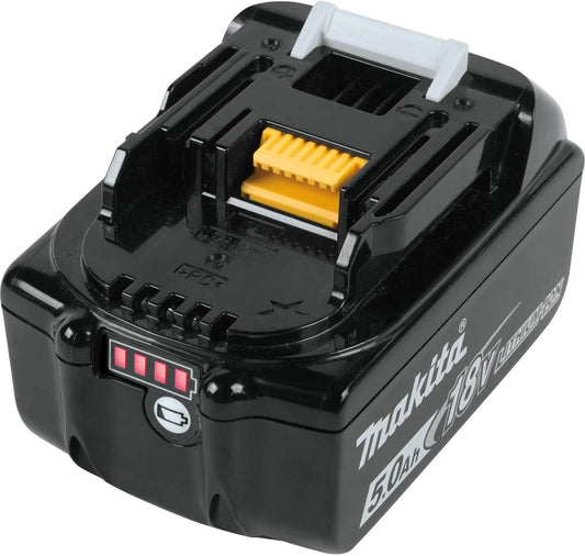 Makita 18V LXT Battery and Charger Kit – Includes 2 x 5.0Ah BL1850 Batteries, DC18RC Charger, and Type 2 Makpac Connector Case.