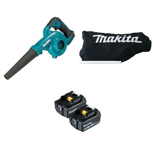 Makita DUB185 18V LXT Cordless Blower – Comes with Dust Collection Bag & Two 5.0Ah Battery Packs.